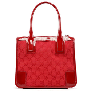 Gucci Red GG Patent Leather Tote Bag
