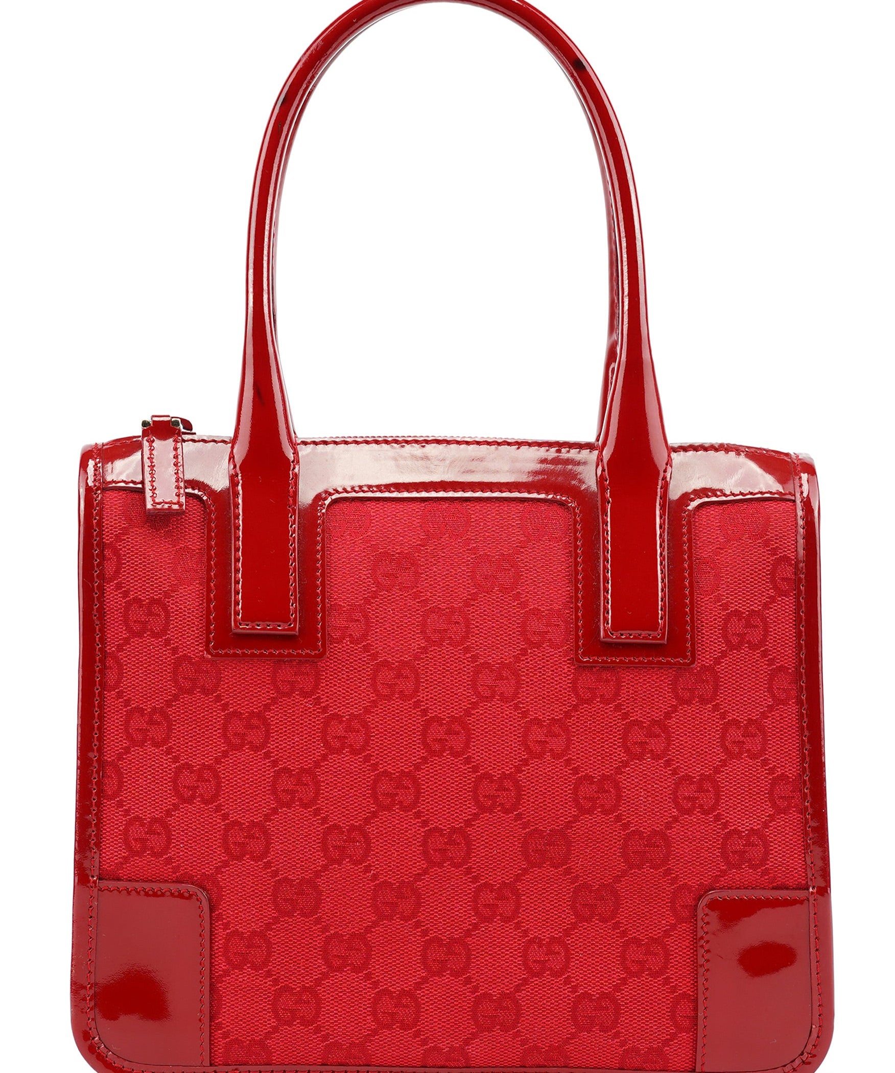 Gucci Red GG Patent Leather Tote Bag