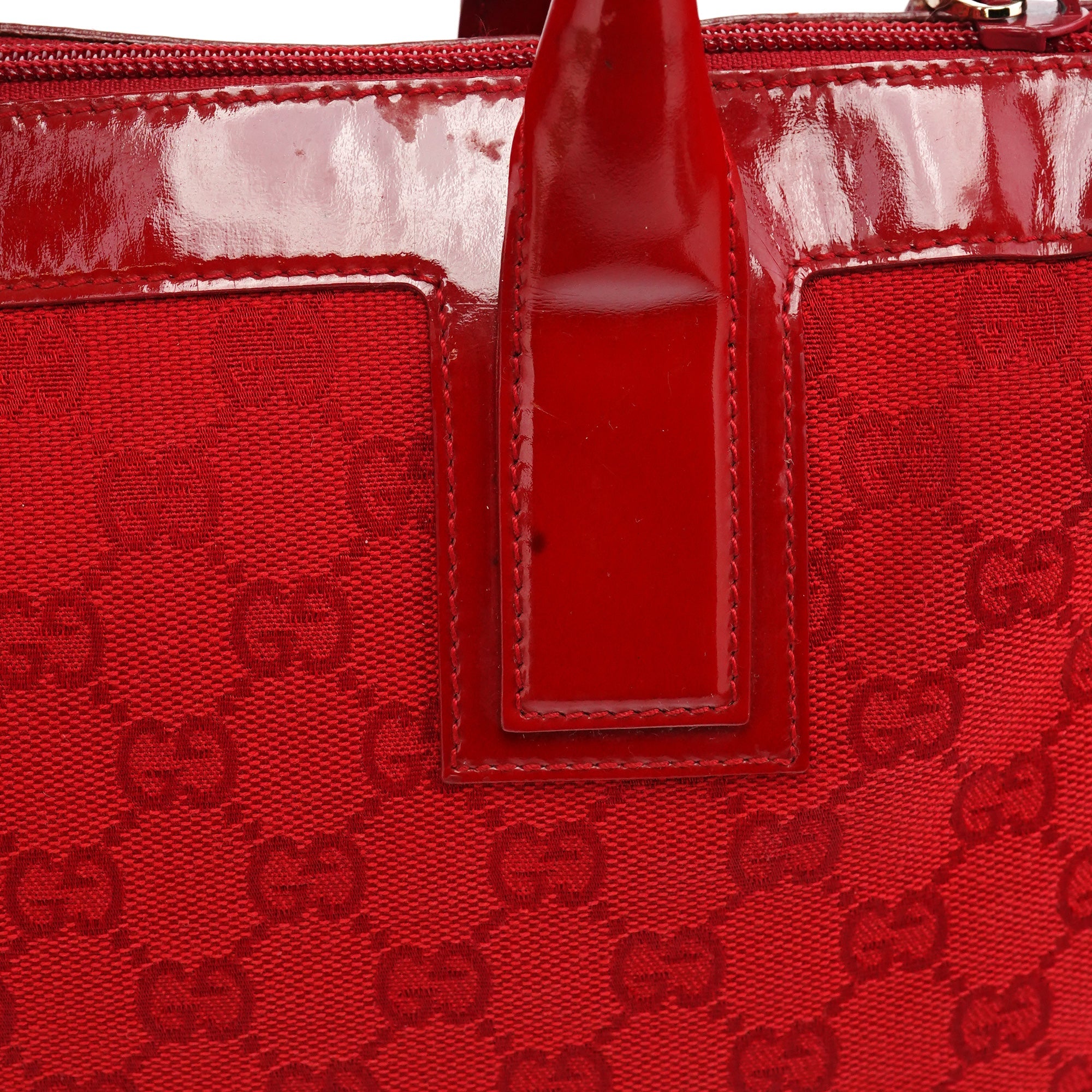 Gucci Red GG Patent Leather Tote Bag