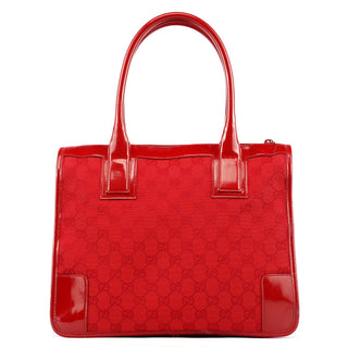 Gucci Red GG Patent Leather Tote Bag