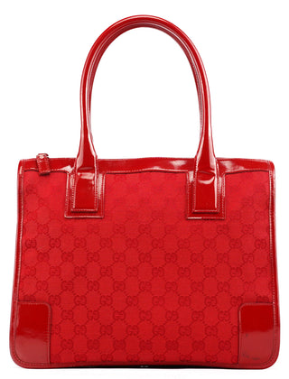 Gucci Red GG Patent Leather Tote Bag