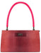 Gucci Red Karung Snakeskin Plastic Handle Bag