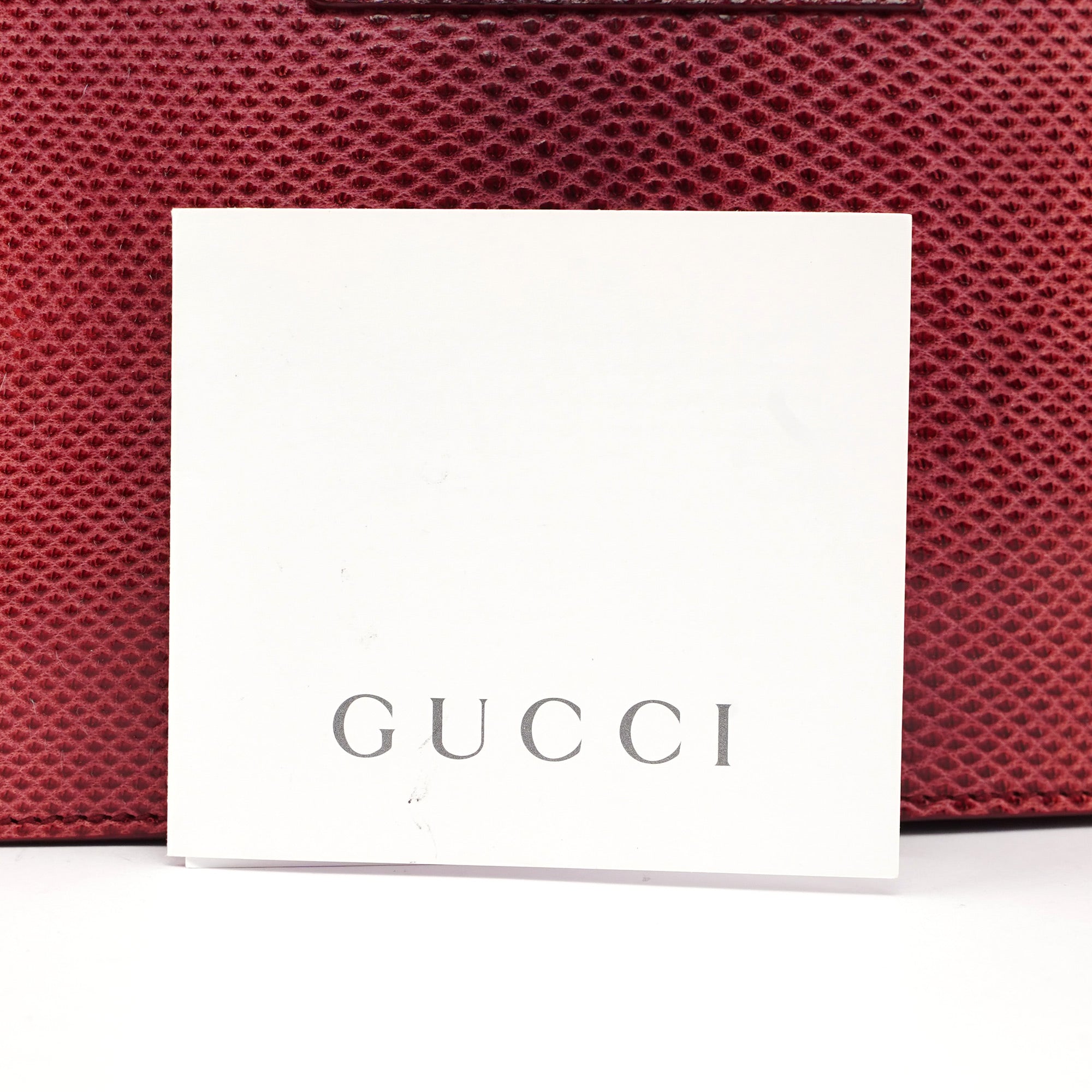 Gucci Red Karung Snakeskin Plastic Handle Bag