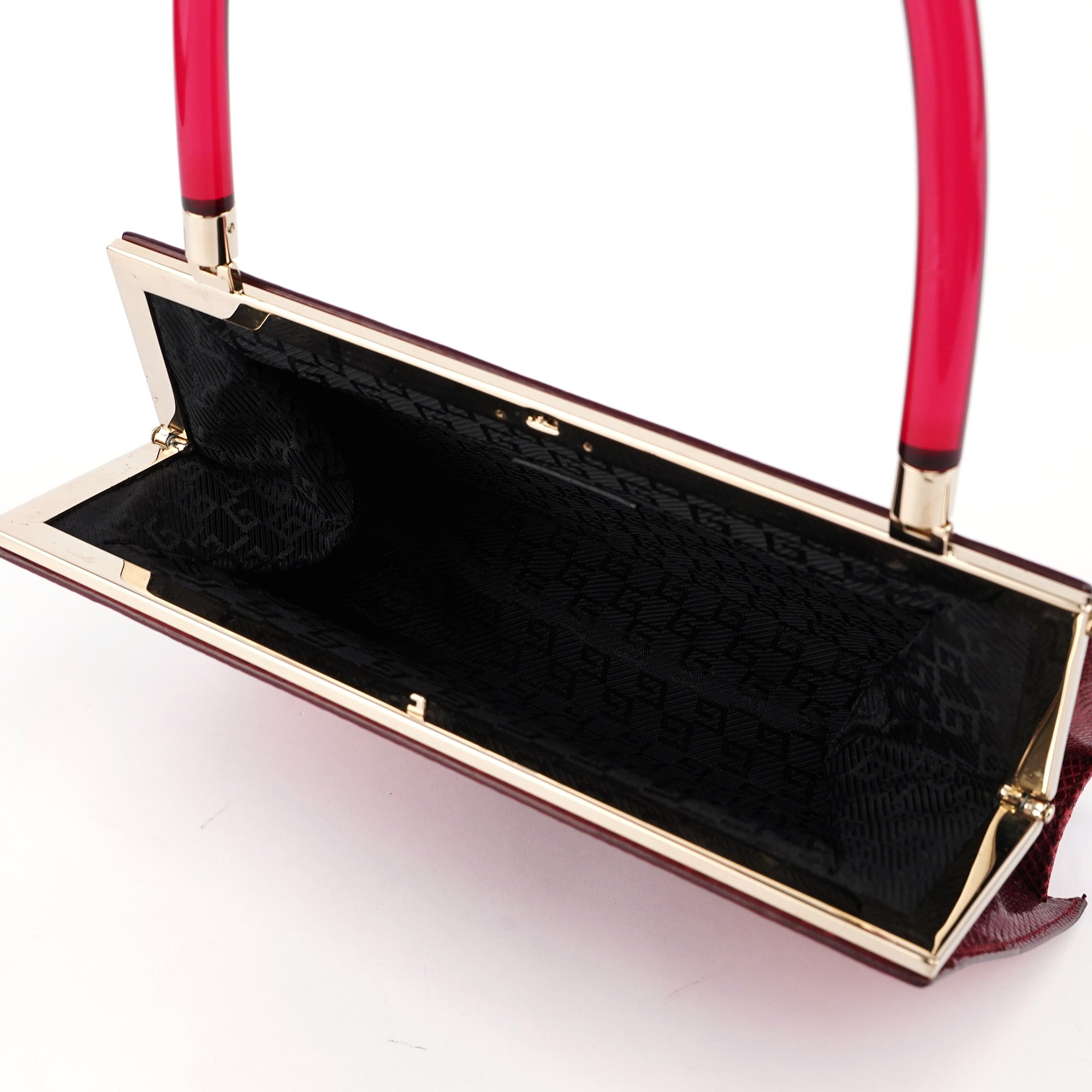 Gucci Sac à poignée en plastique et serpent Karung rouge