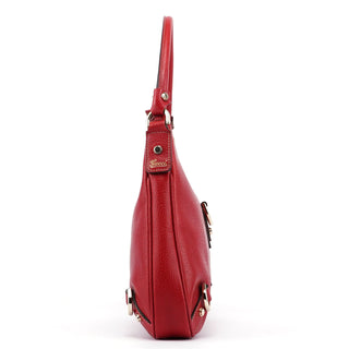 Gucci Red Leather D-Ring Shoulder Bag