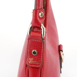 Gucci Red Leather D-Ring Shoulder Bag