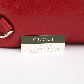 Gucci Red Leather D-Ring Shoulder Bag