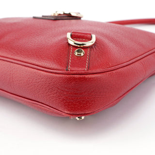 Gucci Red Leather D-Ring Shoulder Bag