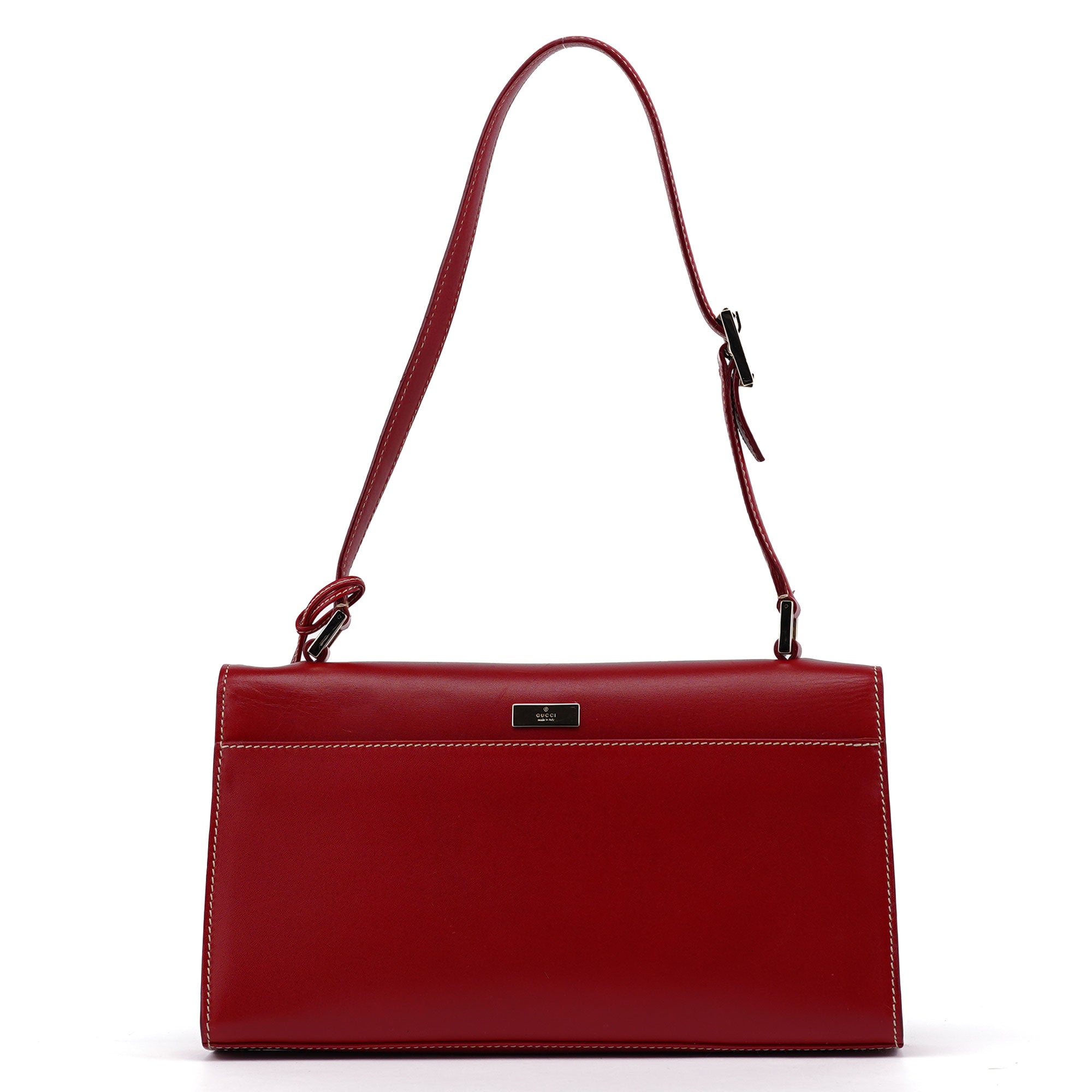 Gucci Red Leather Lady Lock Shoulder Bag