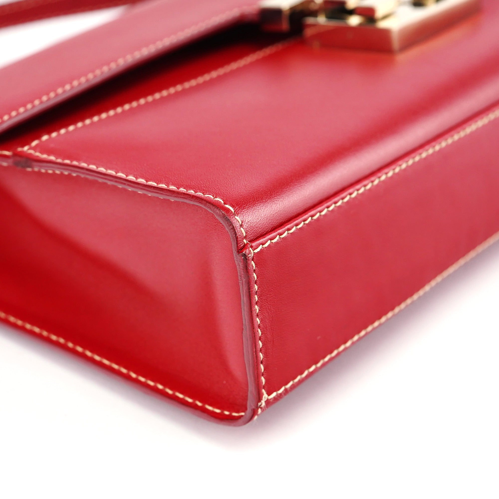 Gucci Borsa a spalla Lady Lock in pelle rossa
