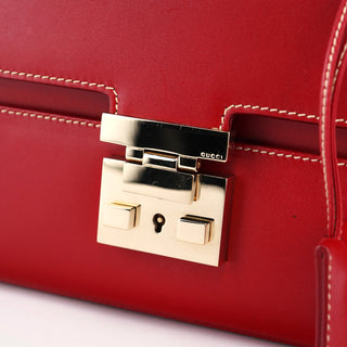 Gucci Red Leather Lady Lock Shoulder Bag