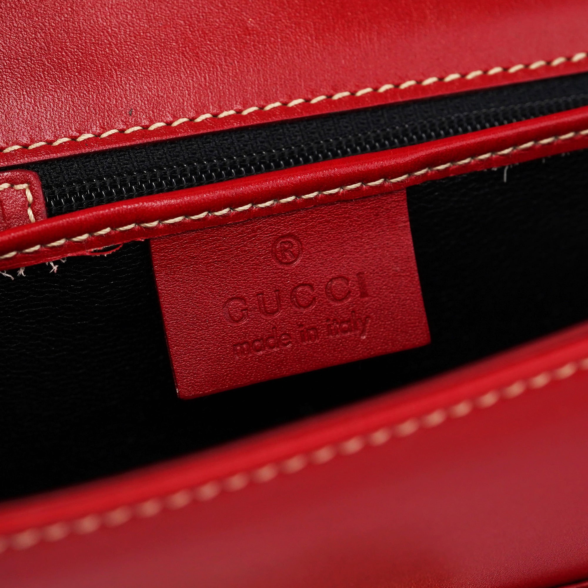 Gucci Borsa a spalla Lady Lock in pelle rossa