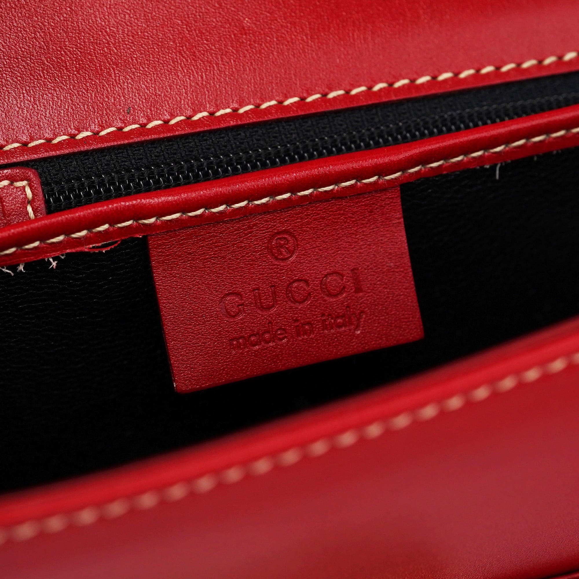 Gucci Red Leather Lady Lock Shoulder Bag