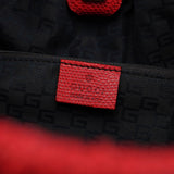 Gucci Red Lizard Embossed Dual Handle Bag