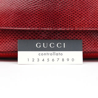 Gucci Red Lizard Flap Shoulder Bag