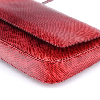 Gucci Red Lizard Flap Shoulder Bag