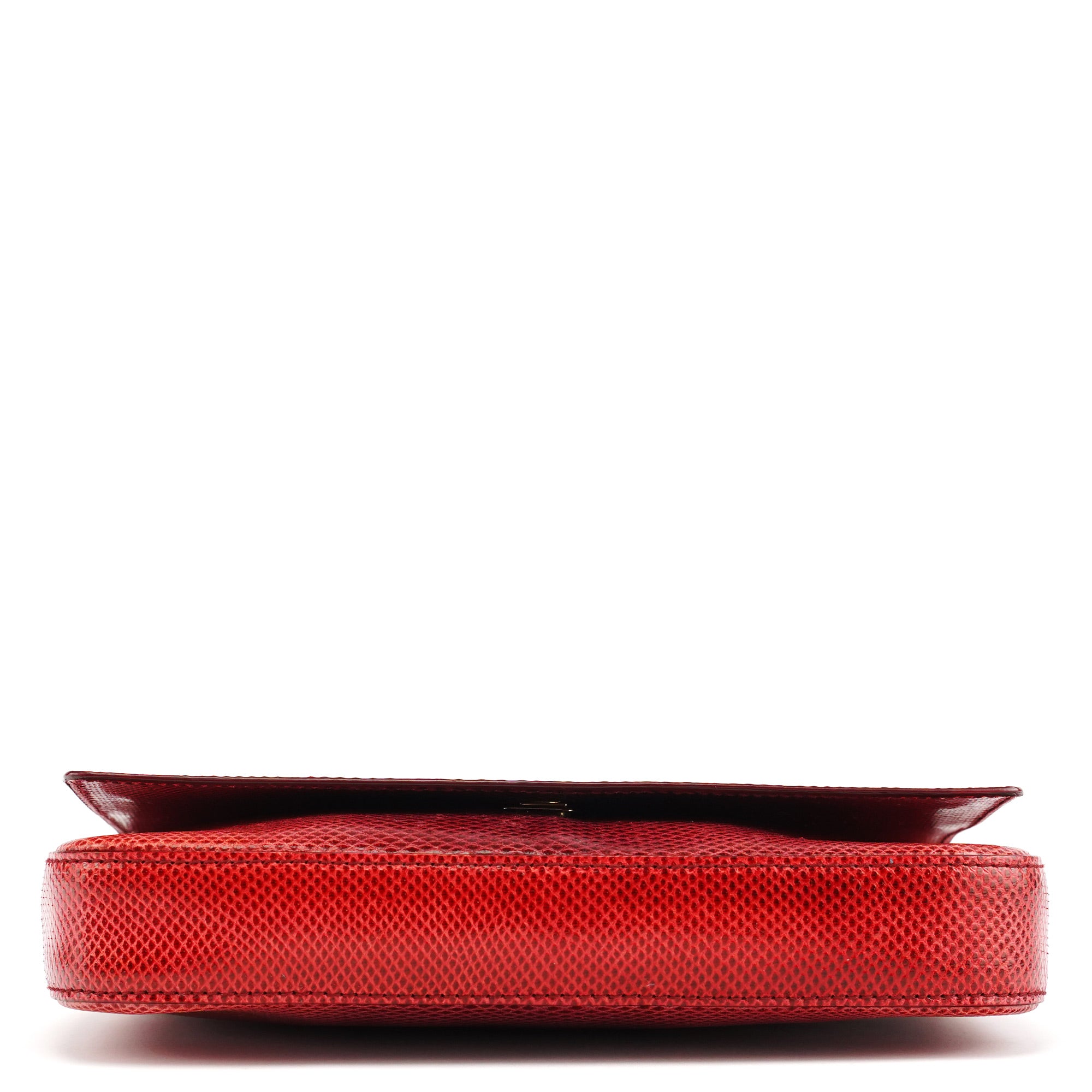 Gucci Sac porté épaule à rabat en lézard rouge