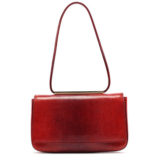 Gucci Red Lizard Flap Shoulder Bag