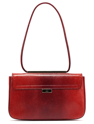 Gucci Red Lizard Flap Shoulder Bag