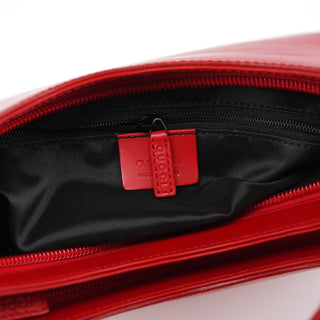 Gucci Red Matte Leather Shoulder Bag