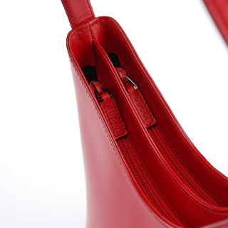 Gucci Red Matte Leather Shoulder Bag