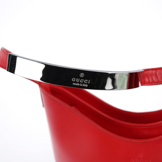 Gucci Red Matte Leather Shoulder Bag