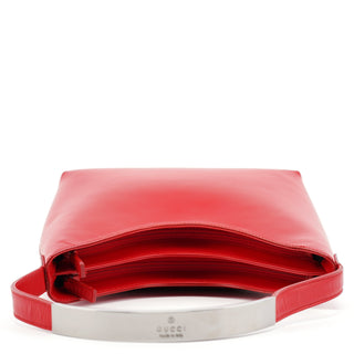 Gucci Red Matte Leather Shoulder Bag