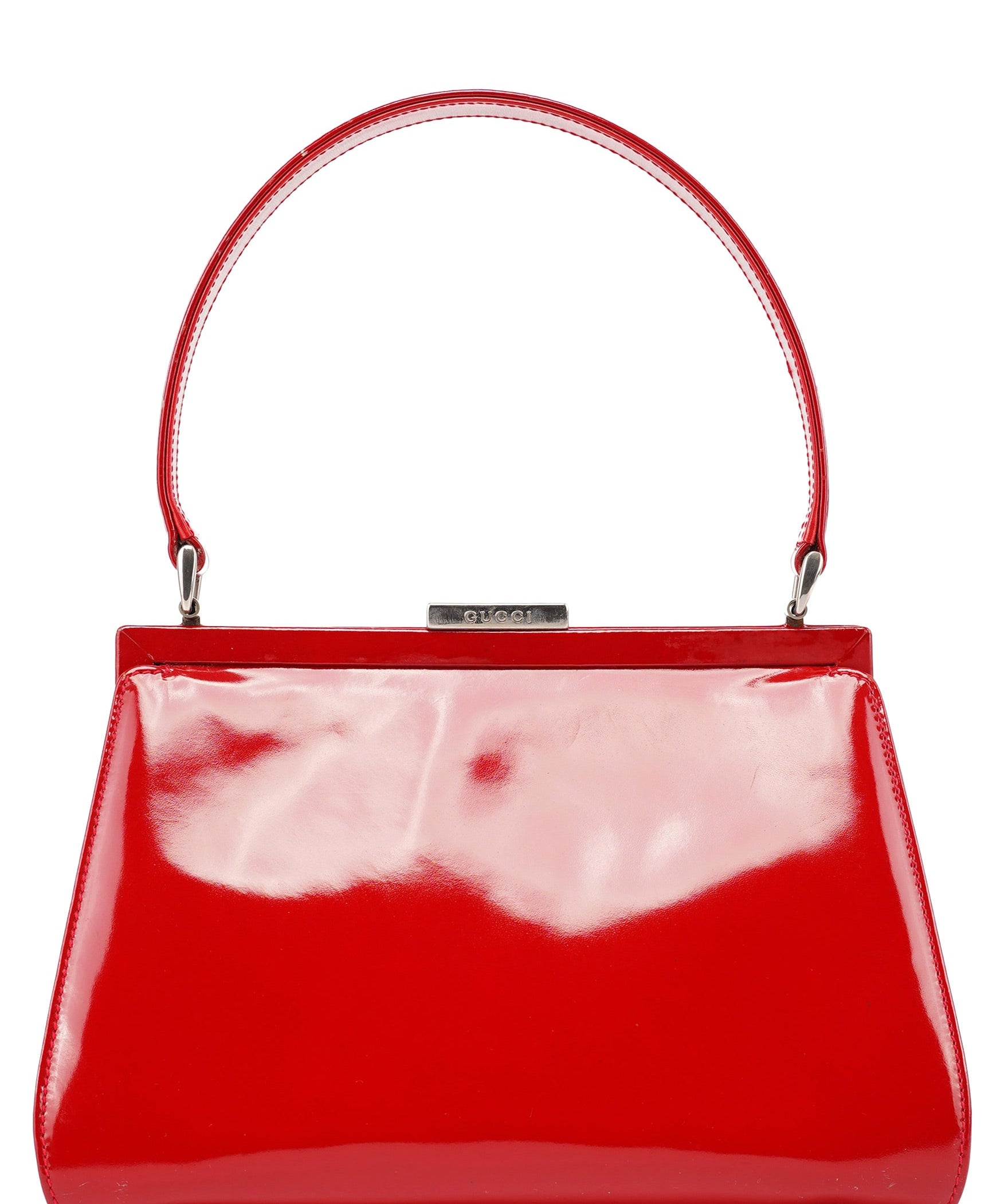 Gucci Red Patent Leather Clutch Handbag