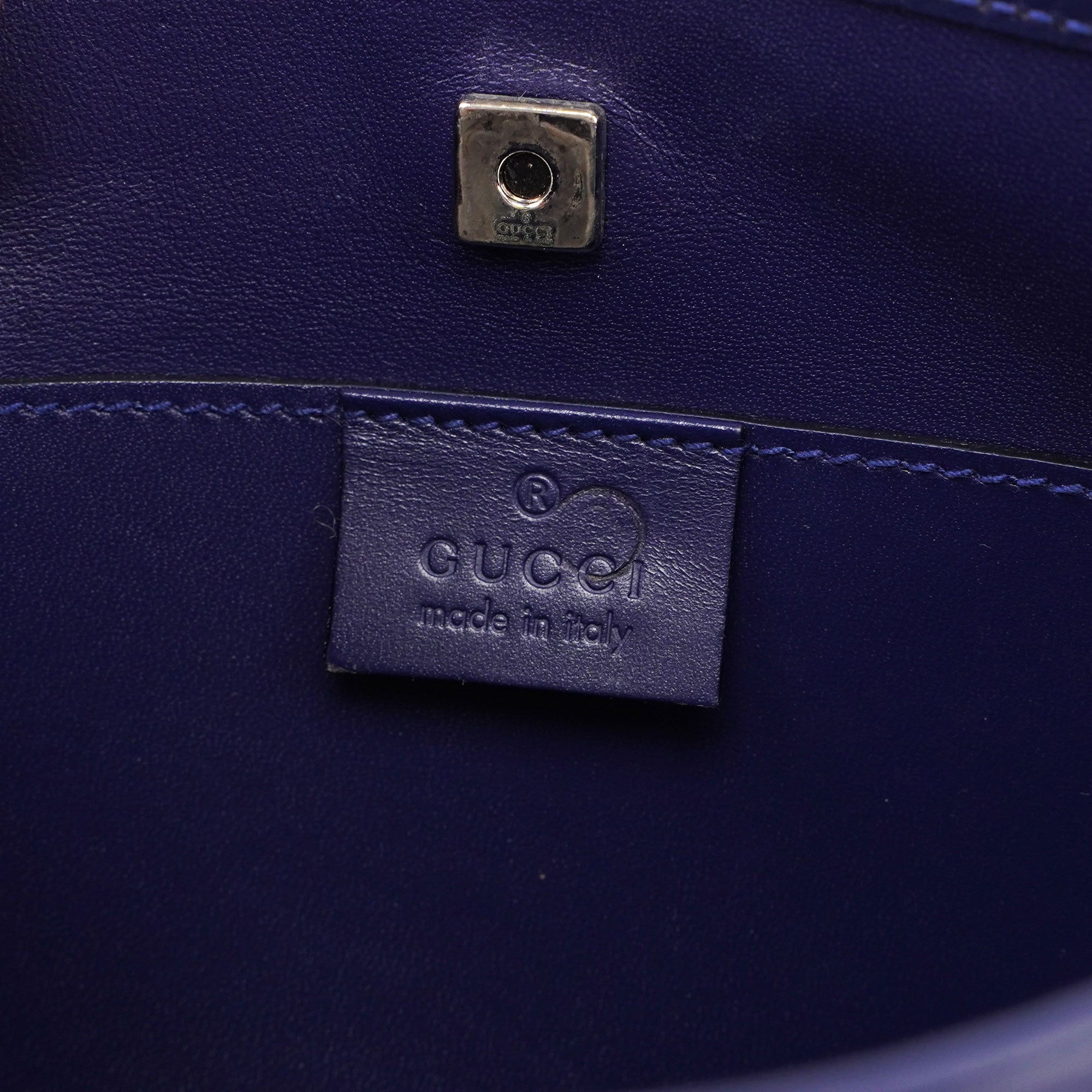 Gucci Royal Blue Satin Tote