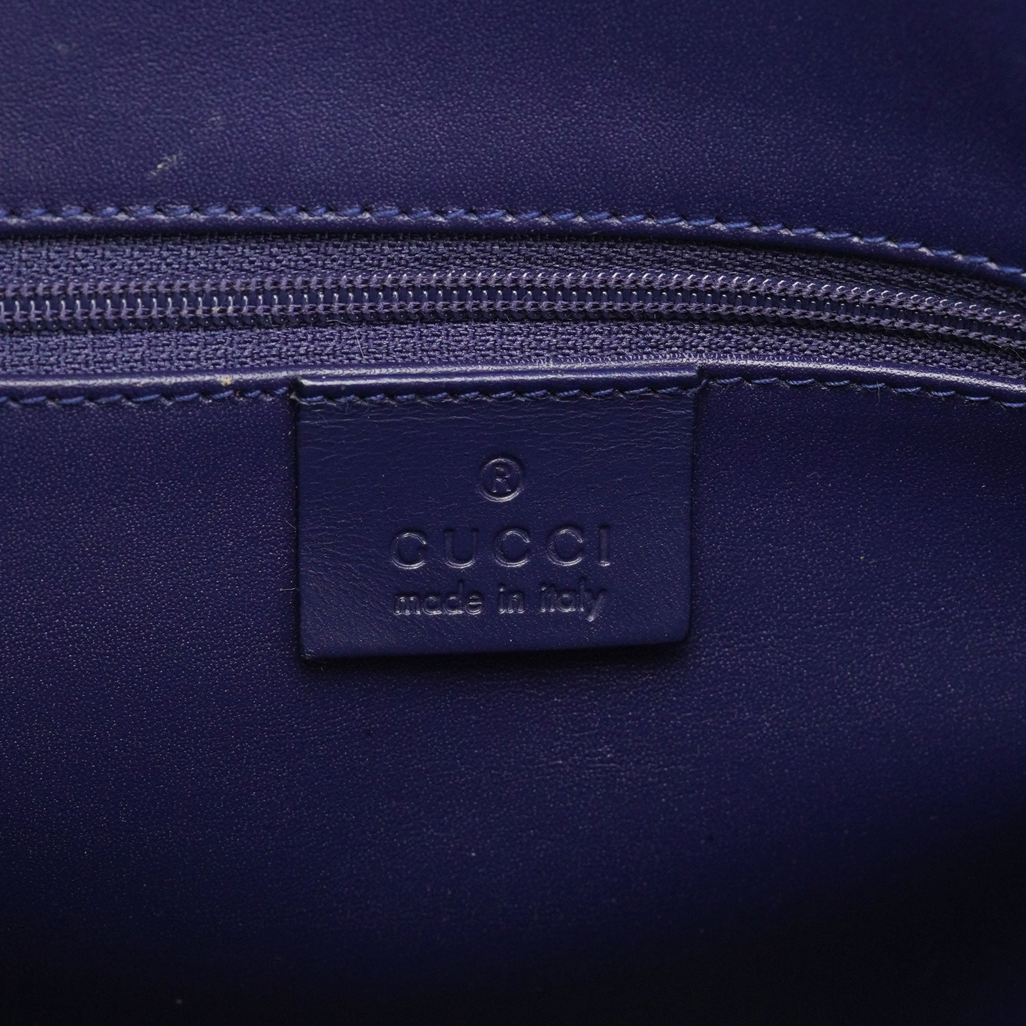Gucci Royal Blue Satin Tote Bag