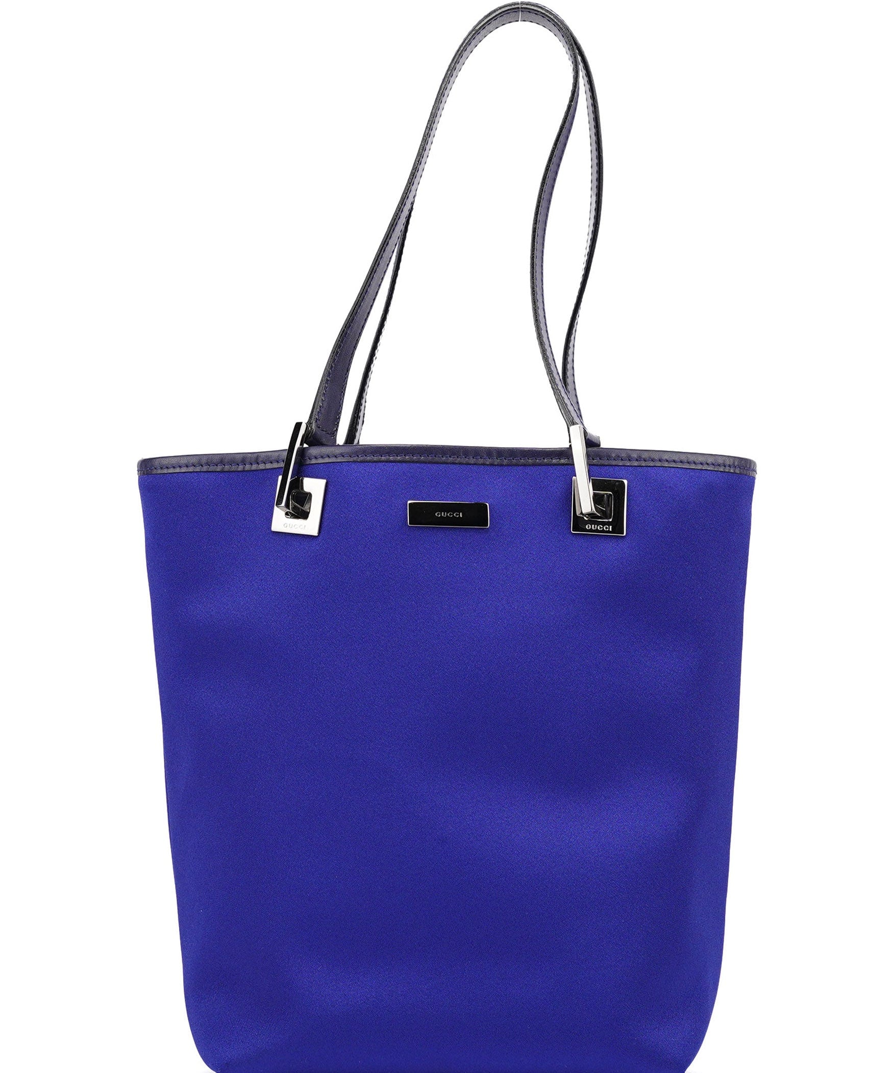 Gucci Royal Blue Satin Tote Bag