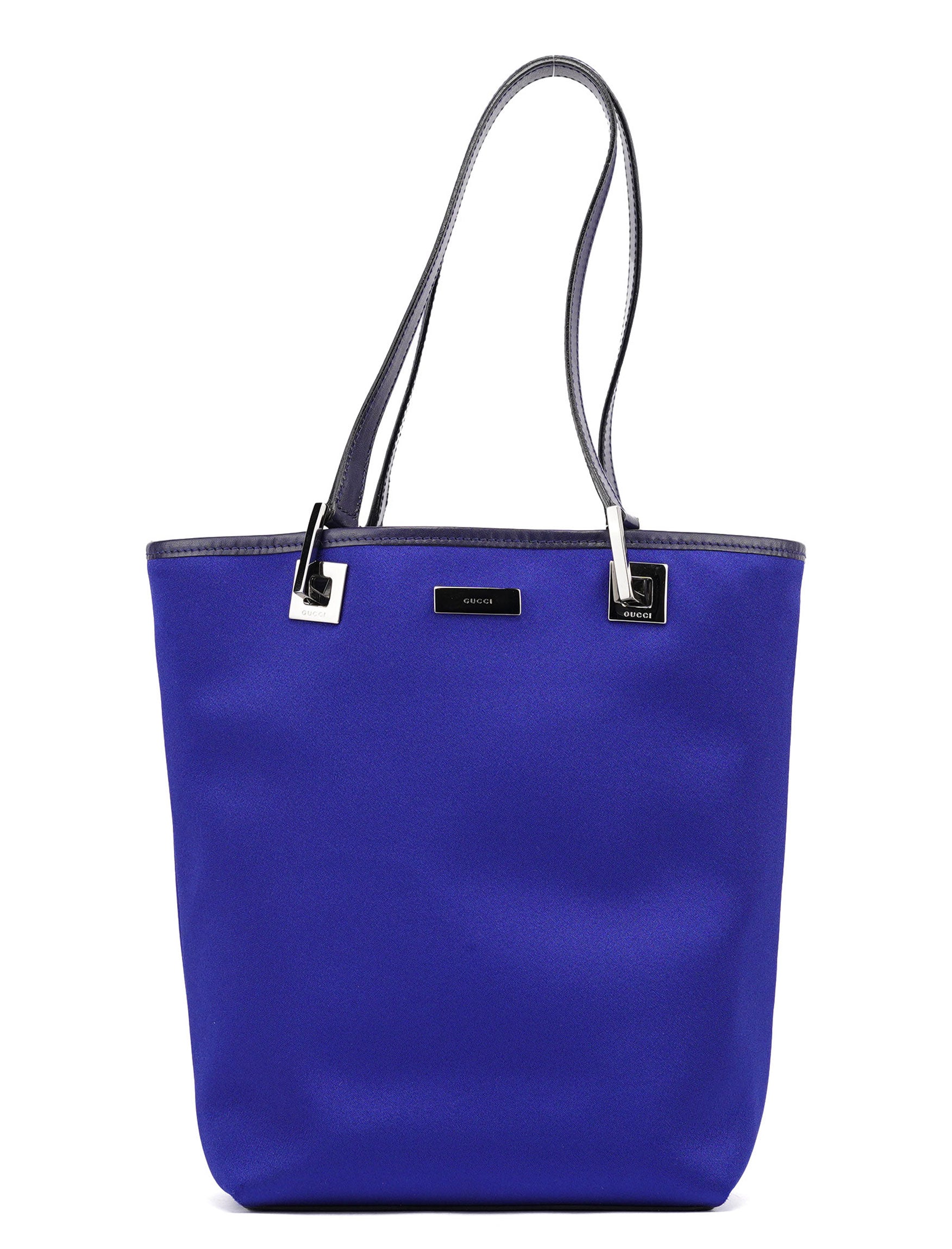 Gucci Royal Blue Satin Tote Bag