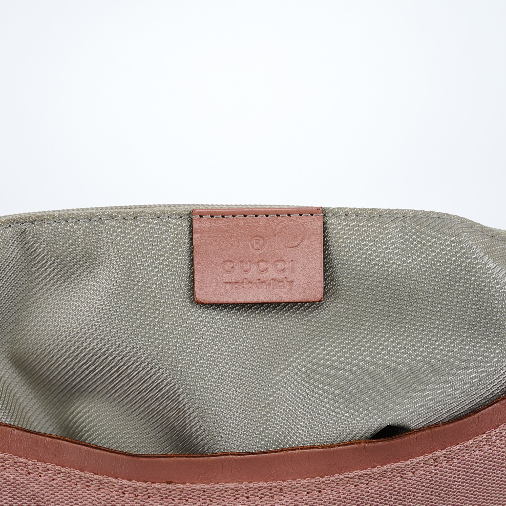 Gucci Soft Pink Canvas Leather Shoulder Bag