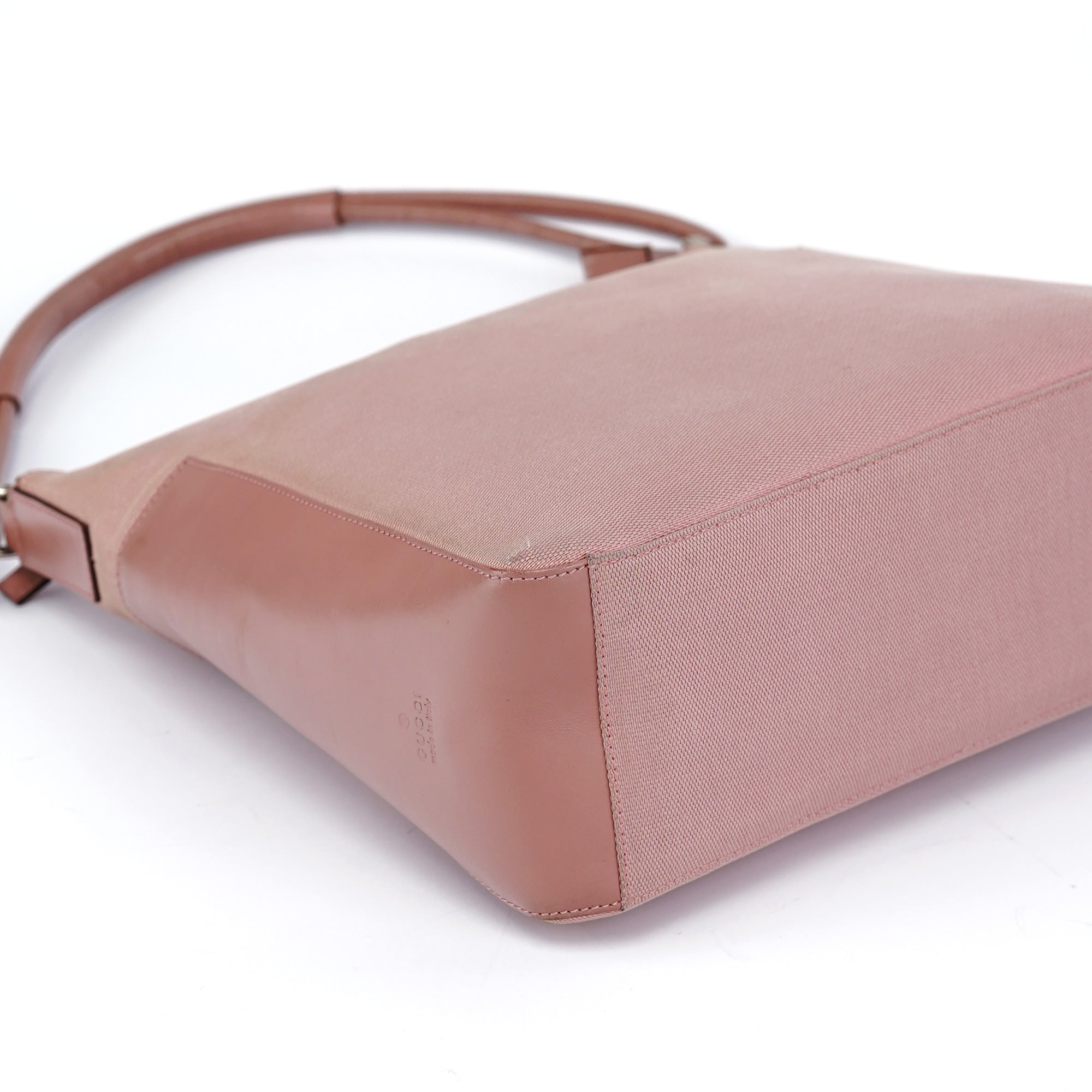 Gucci Soft Pink Canvas Leather Shoulder Bag