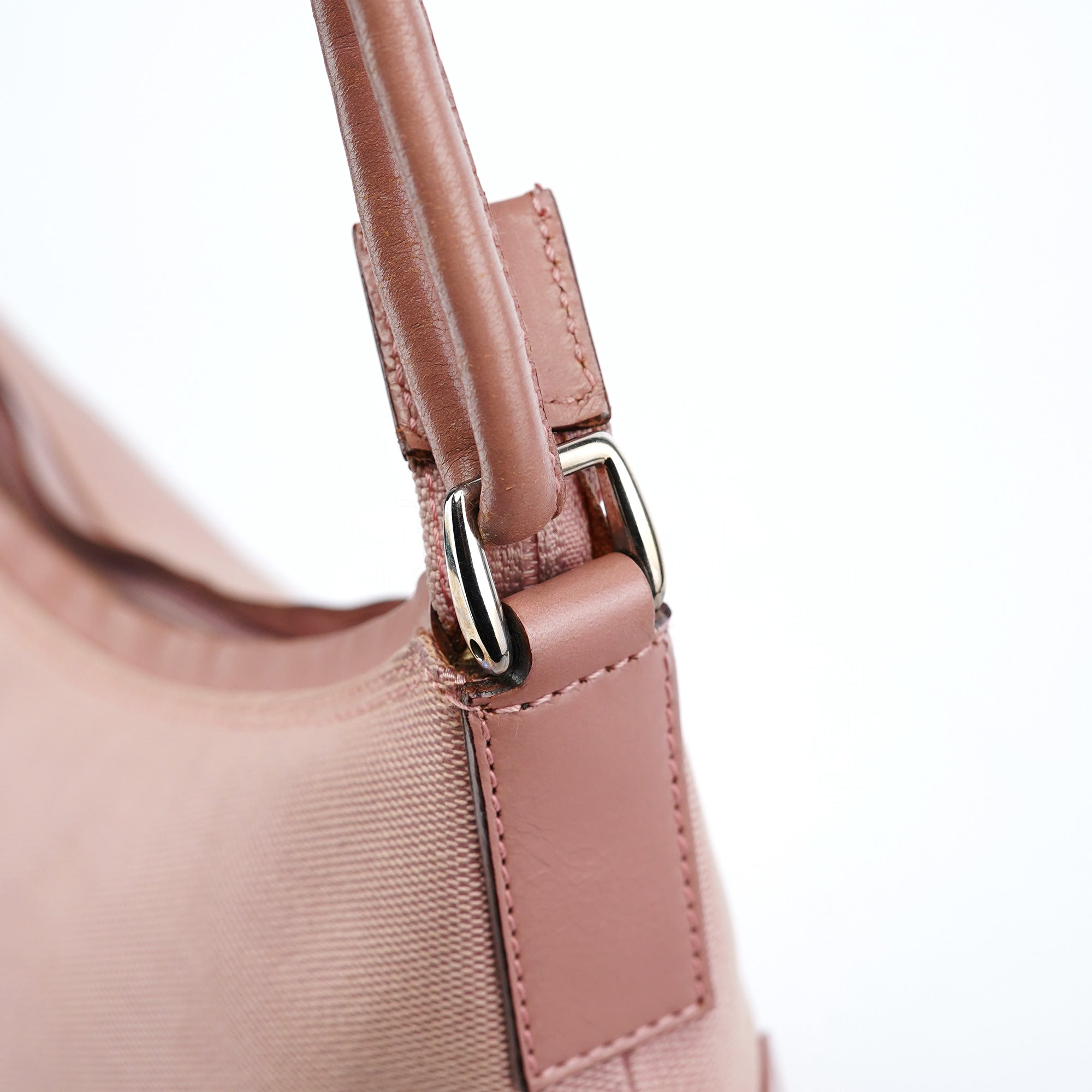 Gucci Soft Pink Canvas Leather Shoulder Bag