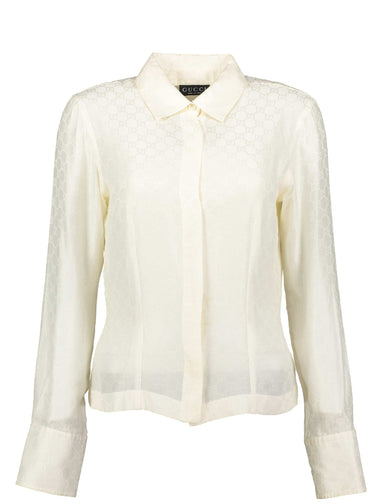 Gucci Spring 1998 Ivory Monogram Shirt