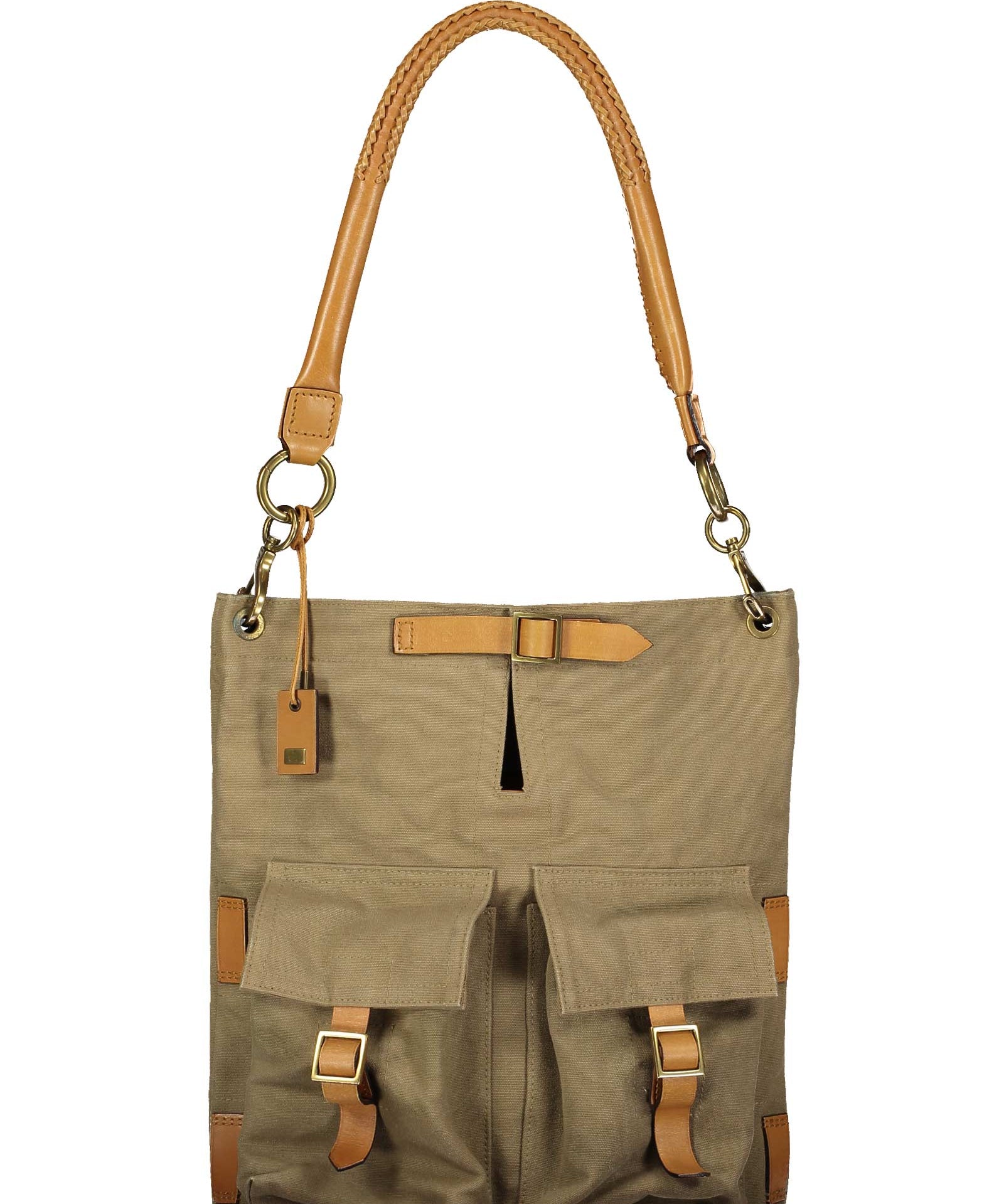 Gucci Spring 2003 skuldertaske i brunt canvas og læder