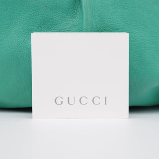 Gucci Turquoise Calfskin Bamboo Shoulder Bag