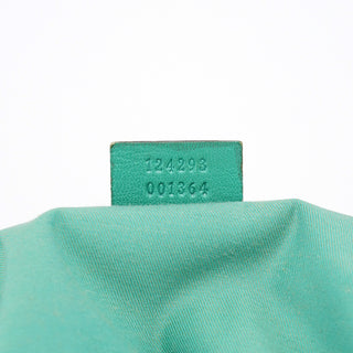 Gucci Turquoise Calfskin Bamboo Shoulder Bag
