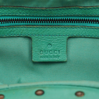 Gucci Turquoise Calfskin Bamboo Shoulder Bag
