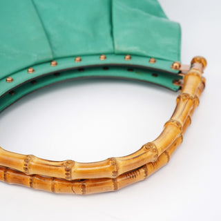 Gucci Turquoise Calfskin Bamboo Shoulder Bag