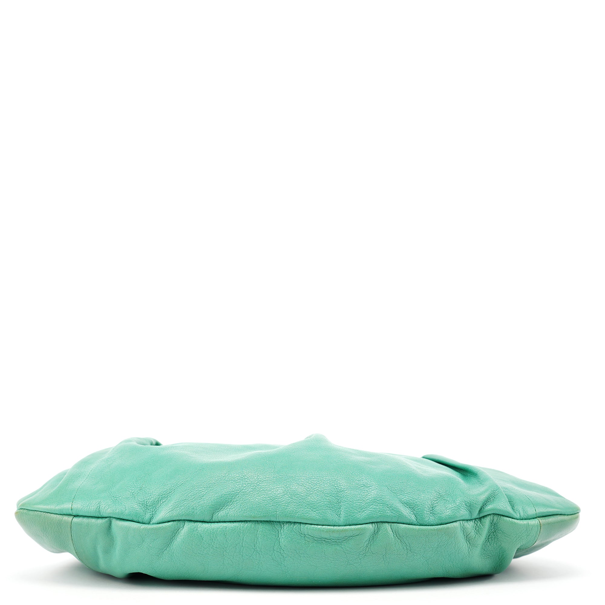 Gucci Sac porté épaule Bamboo en cuir de veau turquoise