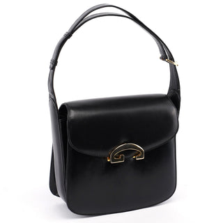 Gucci Vintage Black Calfskin G Shoulder Bag