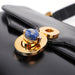 Gucci Vintage Black Calfskin Lapis Lazuli Shoulder Bag