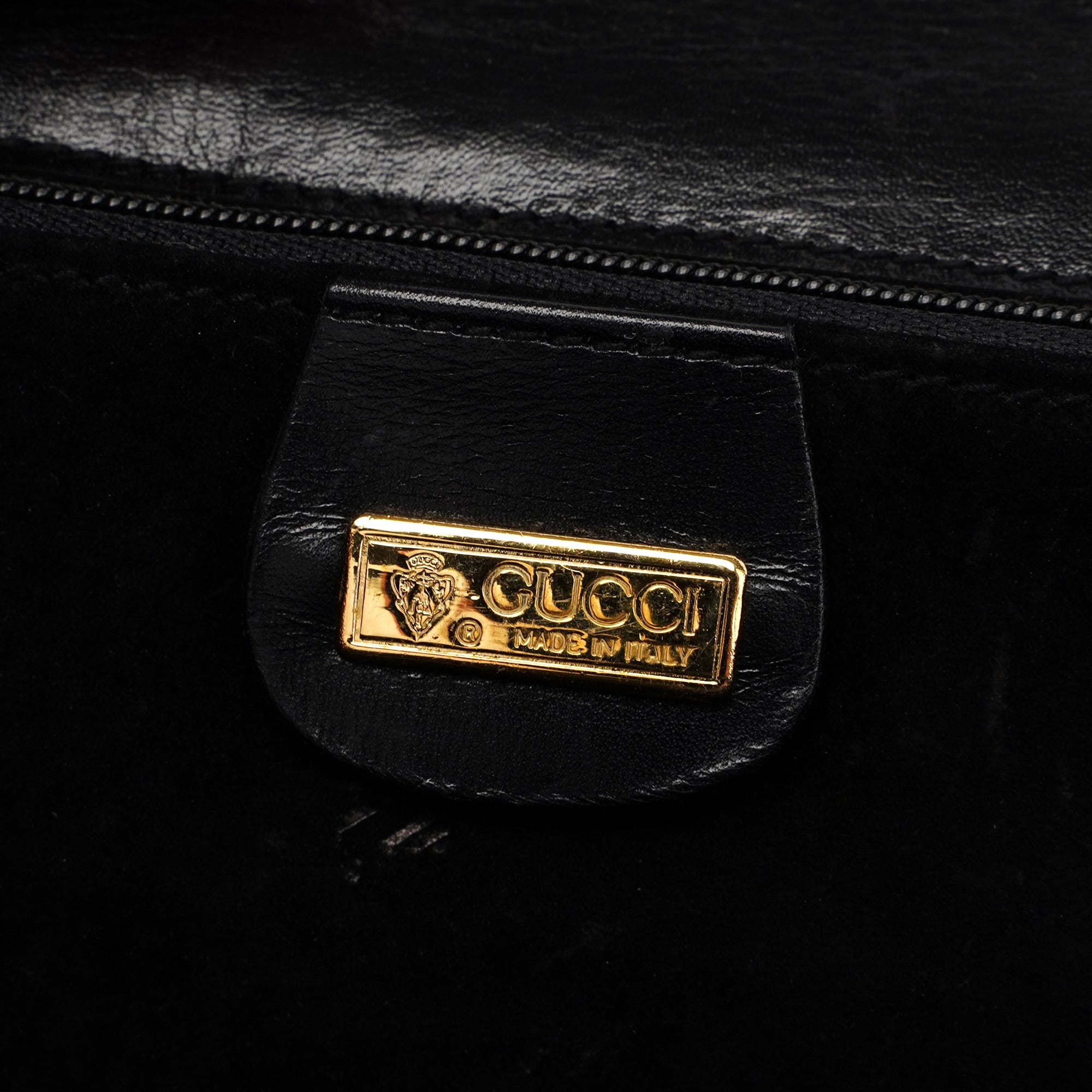 Gucci Vintage Black Calfskin Shoulder Bag