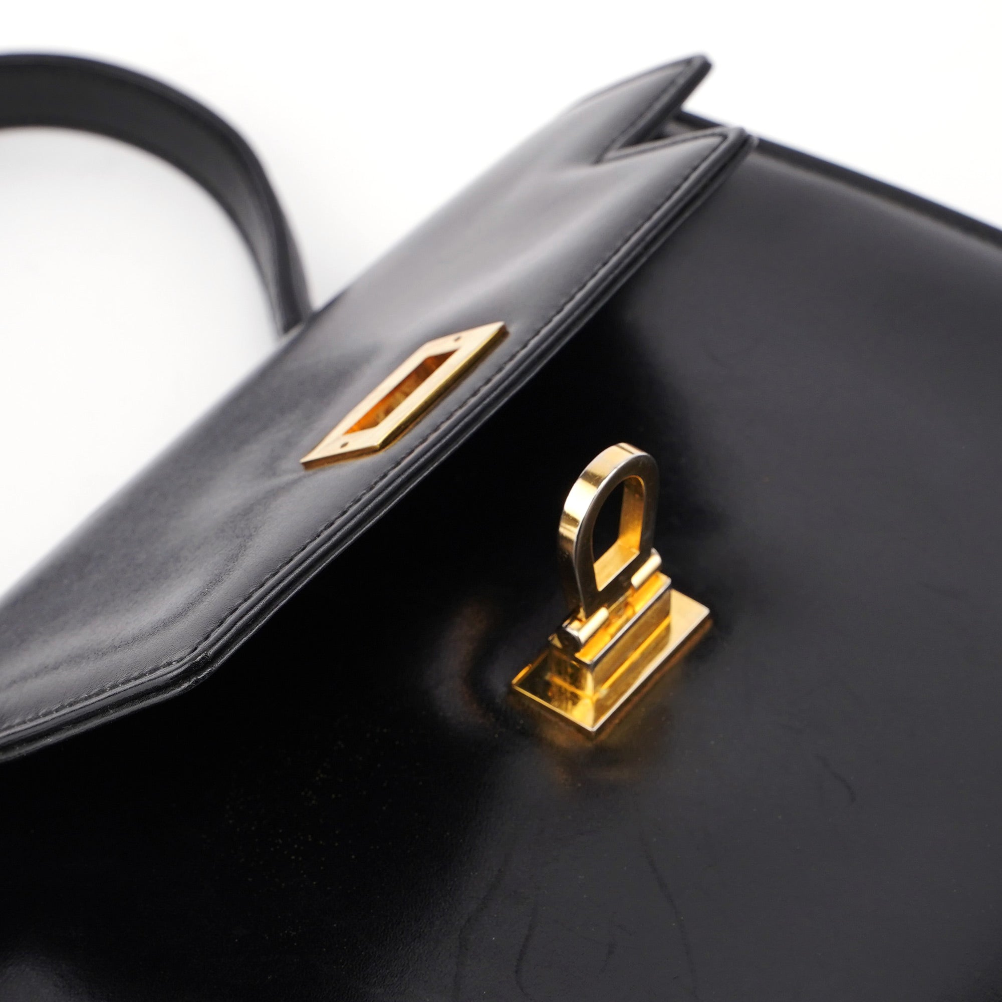 Gucci Vintage Black Calfskin Top Handle Bag