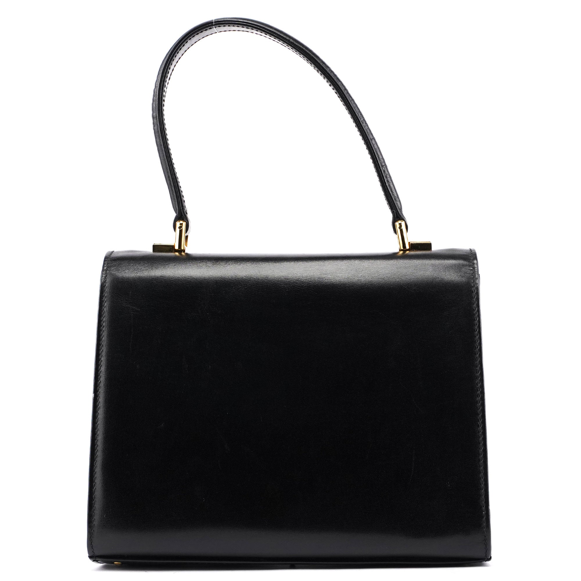 Gucci Vintage Black Calfskin Top Handle Bag