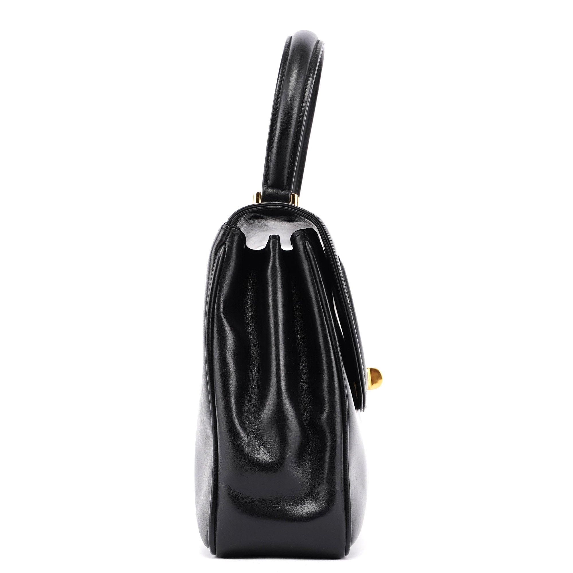 Gucci Vintage Black Calfskin Top Handle Bag