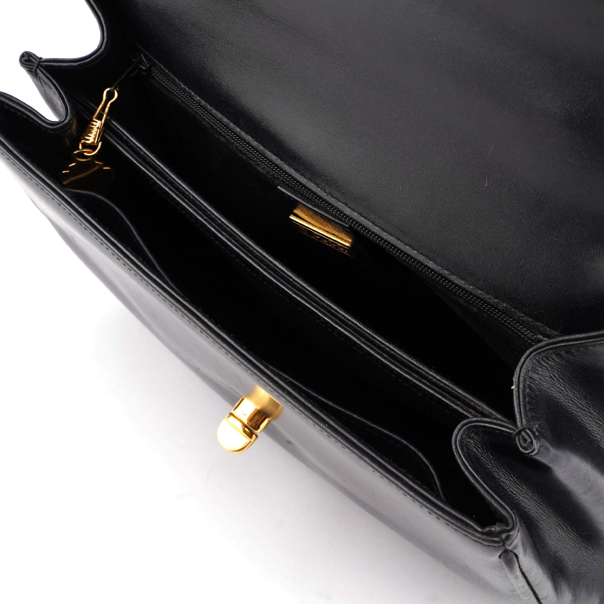 Gucci Vintage Black Calfskin Top Handle Bag