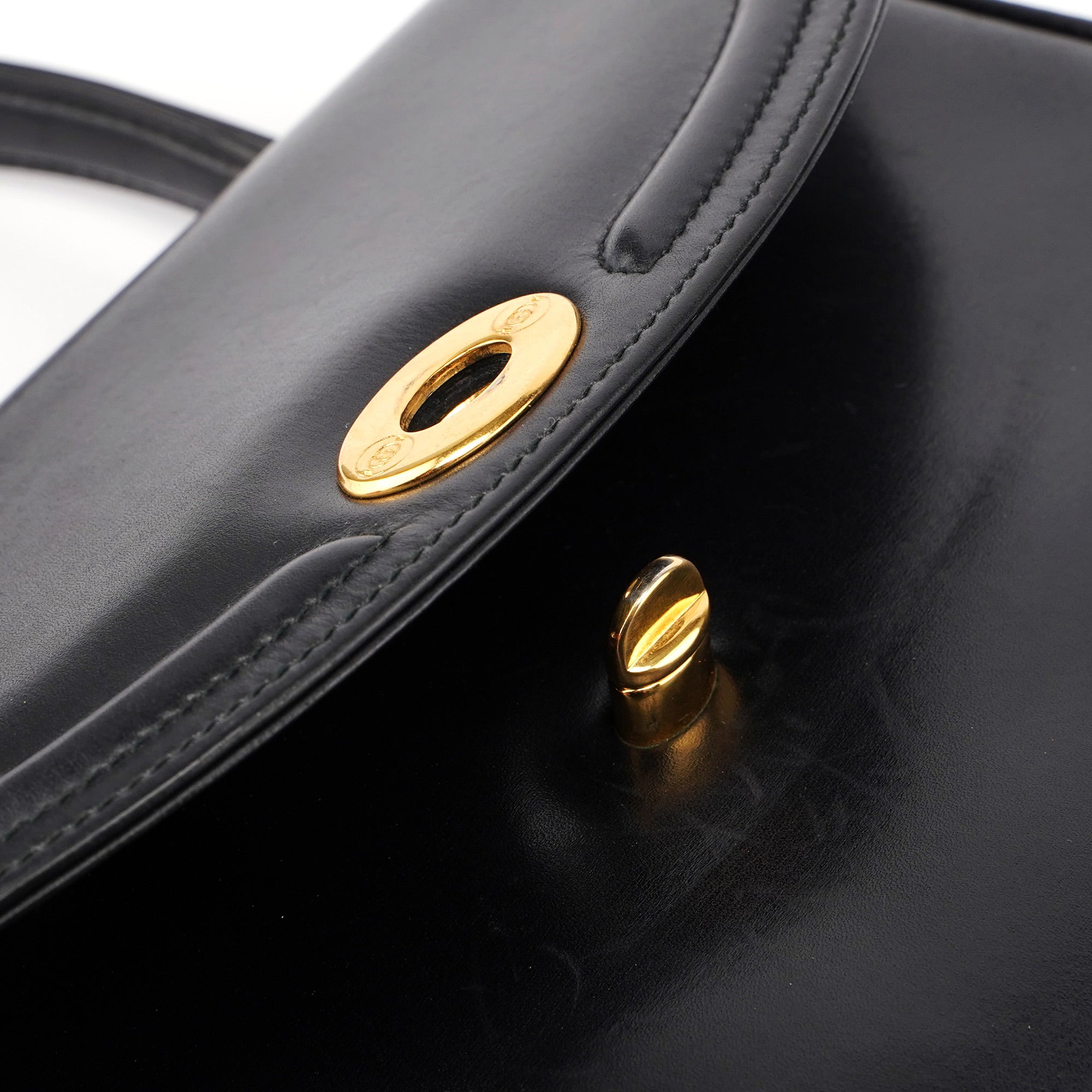 Gucci Vintage Black Calfskin Top Handle Bag